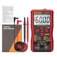 ANENG M118A Digital Mini Multimeter Tester Auto Multimeter True Rms Transistor Meter with NCV Data Hold 6000 Counts lamp