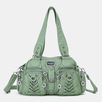 Angel Kiss femmes PU cuir multi-porter couleur unie mode décontracté sac à bandoulière sac à bandoulière