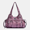 Angel Kiss femmes PU cuir multi-porter sac à bandoulière de couleur unie sac à bandoulière fourre-tout sac à main