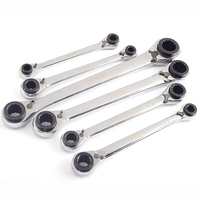 Clé rapide à cliquet bidirectionnelle à deux têtes Clé à cliquet rapide à quatre usages en fleur de prunier