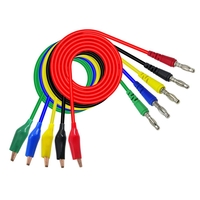 Cleqee P1042 pince crocodile pince électrique en cuivre rouge gainé rouge à 4mm Banana Plug