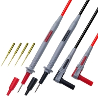 Cleqee P1505B 1000V / 10A 150cm Universal Double Silicone Wrap with Sharp Needle Multimeter Probe Test Lead for Digital