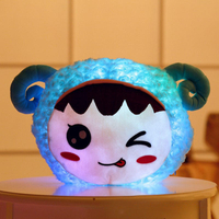 Clignotant Enoji Peluche Oreiller Led Lumière Mignon Mouton Jouet Lumineux Oreiller Couleurful Animal Poupée