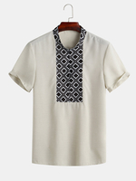 Col montant vintage col montant respirant chemises occasionnels