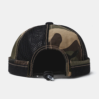 Col unisexe motif camouflage respirant maille décontracté sans bord bonnet propriétaire chapeau crâne chapeau