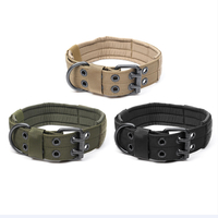 Collier de chien dentraînement ajustable Nylon Collier de chien tactique avec boucle en métal D