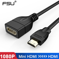 FSU Mini HDMI vers HDMI câble haute définition ordinateur Projection caméra adaptateur cordon pour HD TV LCD projecteur