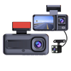 Full HD 1080P Car Front Windshield DVR Camera 3 Lens Dash Cam with Infrared Night Vision Parking Reverse Assistance