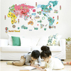 FunWorldMapChambreSalonVidéo Carton Wall Sticker Peinture Murale Autocollants Décoration S