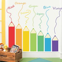FX64104 dessin animé Colorful crayon autocollant mural pour chambre denfants salon bricolage maternelle salle de je