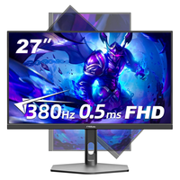 FYHXele 27 Inch 380Hz Gaming Monitor 0.5ms IPS FHD 1920*1080 16:9 VESA Ergonomic Design Ultra-Fast Refresh Rate Smooth G