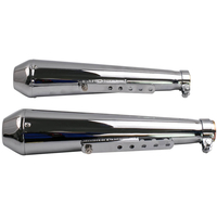 Paire Universel Silencieux dEchappement MEGAPHONE CHROMÉ CAFE RACER Moto