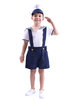 Costume de Cosplay pour enfants Costume de marin chapeau blanc haut salopette marine ensemble 3 pièces Costume dhalloween