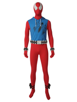 Costume de Cosplay pour hommes rouge bleu Lycra Spandex combinaisons Zentai bande dessinée américaine Film Cosplay combinaison Costume dhalloween