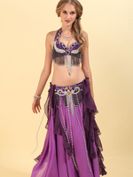 Costume De Danse Du Ventre Ensemble De Danse Bollywood Polyester Adulte Violet