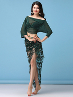 Costume de danse du ventre jupe haut à sequins femmes vêtements de danse du ventre Déguisements Halloween