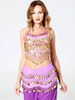 Costume de Danse du ventre Sequin Lilac Layered Sexy Top And Waist Chain Wear de danse du ventre pour les femmes Déguisements Halloween