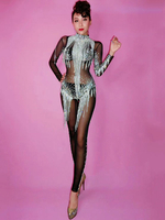 Costume de danse jazz combinaisons sexy glands perles femmes discothèque porter Déguisements Halloween