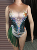 Costume De Danse Jazz Sexy Tassles Perles Bodys Femmes Discothèque Femmes Déguisements Halloween