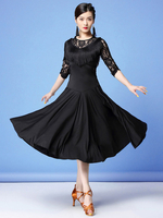 Costume de danse latine dentelle frange volants femmes costume de danse Déguisements Halloween