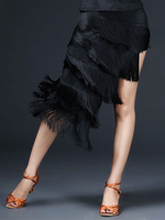 Costume de danse latine femmes rouge à volants asymétriques jupes jupe Déguisements Halloween