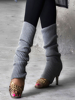 Costume de Danse Latine Gris Femmes Acrylique Tricot Chaussettes Danse Porter Déguisements Halloween