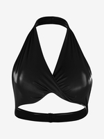 Costume de danse latine haut rouge femme haut sexy en polyester Costume de danse