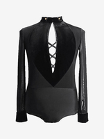 Costume De Danse Latine Homme Top Manches Longues Transparentes Sexy