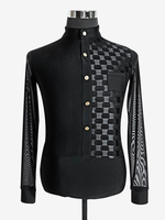 Costume De Danse Latine Homme Top Manches Longues Transparentes Sexy