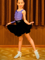 Costume de danse latine pour enfants Violet filles ensemble jupe Lycra Spandex Costume de danse haut