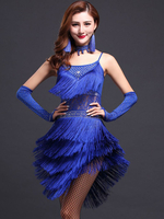 Costume de danse latine Soie de lait Robe de danse Déguisements Halloween