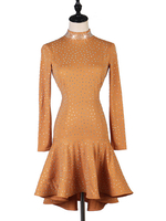 Costume de danse latine strass col haut dos nu lycra spandex robe vêtements de danse Déguisements Halloween