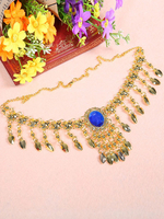 Costume de danse orientale Accessoires pour femmes 2021 Coiffes en strass bleu Déguisements Halloween