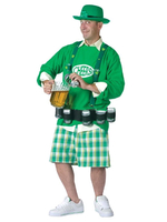 Costume de fille bière vert en polyester écossais
