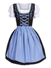 Costume De Fille De Bière Robe Bleue Brodée De Coton Costumes Oktoberfest Halloween