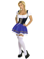 Costume de fille sexy de bière Halloween Robe à lacets pour femmes avec blocs de couleurs Halloween
