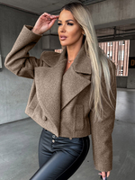 Veste Femme Col Rabattu Boutons Polyester