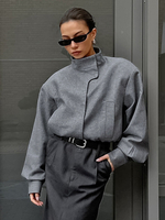 Veste Femme Col Rabattu Polyester Manches Longues Chic