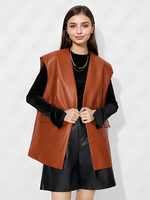 Veste Femme Col V En Polyester Gilet En Coupe Ample Décontracté