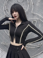 Veste gothique noire pour femmes Costumes rétro à manches longues en polyester gothique