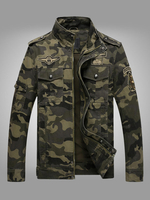 Veste Homme Camouflage Boutons Polyester Élégant