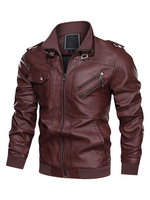 Veste Homme en Cuir Jakcet Homme à Zip