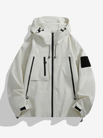Veste Hommes Manteaux À Capuche Décontracté Poches Glissière Éclaire Imperméable