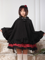 Veste lolita synthétique noir avec dentelle Déguisements Halloween
