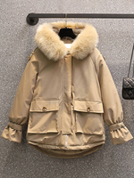 Veste Manteau Femme Hiver à Capuche à Fausses Fourrures Synthétiques Courte avec Manches Longues Amples Unicolore Manteau Veste Femme