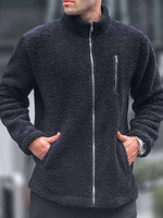 Veste Polaire Pour Homme Manteau Poches À Glissière Éclaire Chaud Confortable