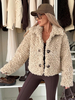 Veste polaire Teddy manteau boutonné en fausse fourrure bouclée pour femme 2026