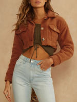 Veste pour femme Col en V en métal; détails de coton et polyester Veste pour femme