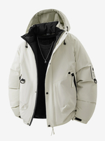 Vestes à capuche pour hommes manteaux dhiver patchwork à manches longues