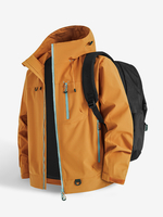 Vestes dextérieur à capuche pour hommes manteaux coupe-vent pour couple avec poche poitrine zippée unique et poches latérales zippées